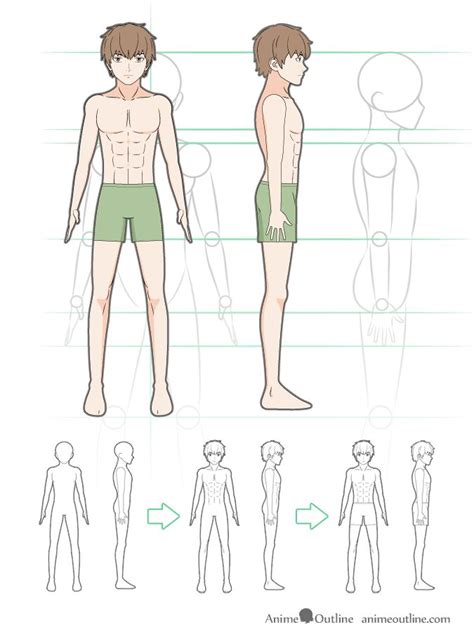 I'm going into detail about anatomy and. How to Draw Anime Male Body Step By Step Tutorial in 2020 ...