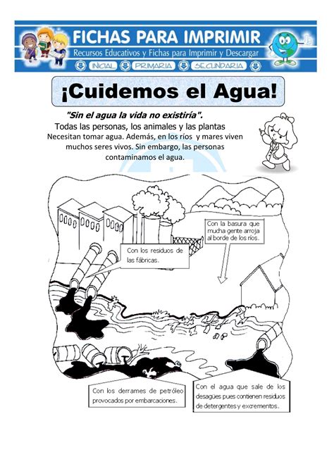 Ficha De Cuidar El Agua Para Primaria