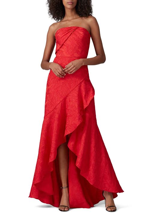 Red Strapless Gown By Ml Monique Lhuillier Rent The Runway