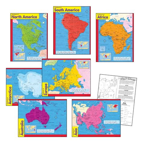 Learning Charts Combo Pack Continents T38930 — Trend Enterprises Inc