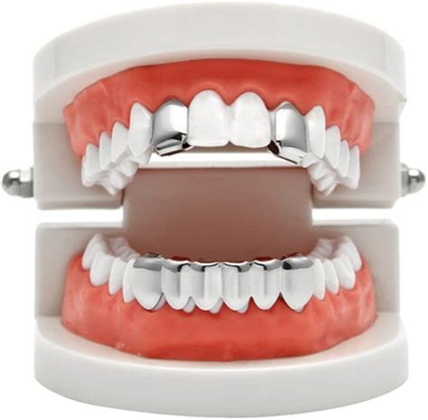 Tsanly Gold Grillz Mouth Teeth K Plated Gold Custom Fit Top Bottom