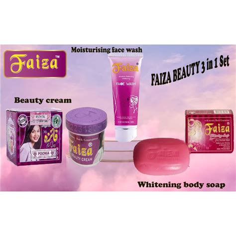 Faiza Beauty In Set Beauty Whitening Cream Face Wash Body Whitening Soap Shopee