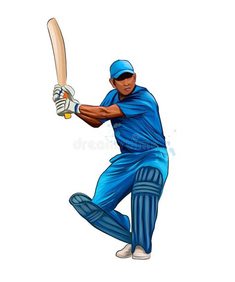 Cricketer Drawing Stock Illustrations 356 Cricketer Drawing Stock