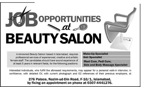 Explore all listings for beauty jobs as well! Beauty Salon Islamabad Requied Staff 2020 Others Companies Jobs in Islamabad Pakistan