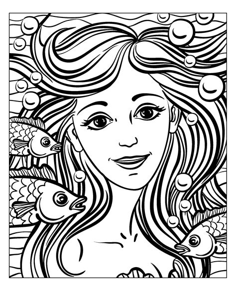 Mermaid By Natuskadpi Mermaids Adult Coloring Pages