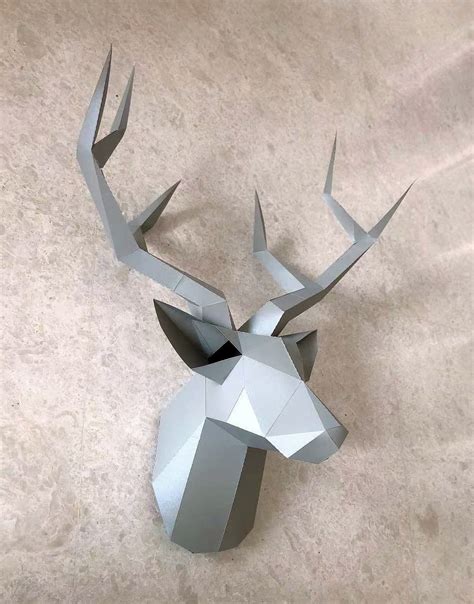 Buy Deer Head Pre Cut Diy Paper Craft Templates Wall Decor Art Piece