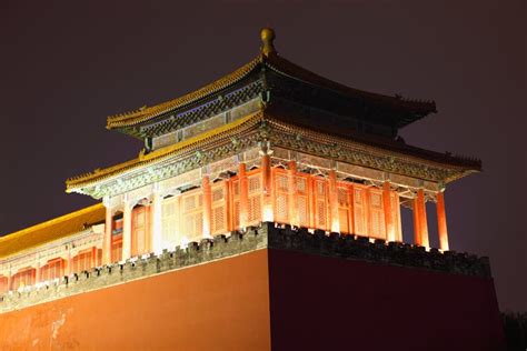 Forbidden City At Dusk In Beijing China Stock Photo Image Of