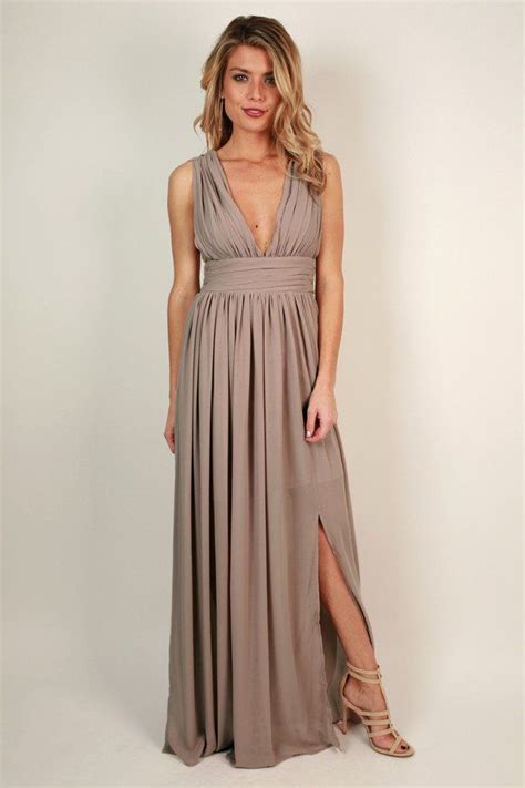 Soiree Ready Maxi Dress In Warm Taupe Maxi Dress Dresses Taupe Bridesmaid Dresses