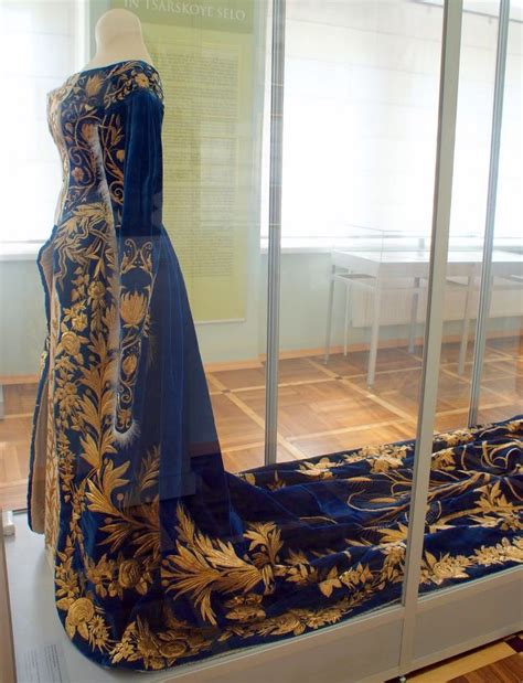 Side View Of Russian 19th Century Court Dress Most Likely Belonging To Maria Feodorovna Last