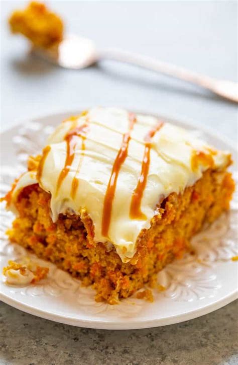 Plenty of carrots makes this cake moist and flavorful. Salted Caramel Carrot Cake - Averie Cooks