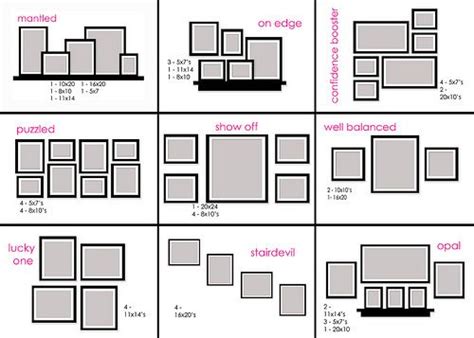 Cheat Sheet On How To Arrange Frames On The Wall To Achieve Different