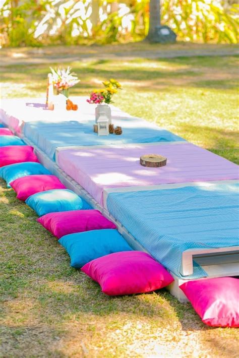 The french mattress style cushions have become popular in vintage home design. Teddy Bear Picnic In The Park | Picnic birthday party ...