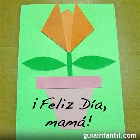 Tarjeta De Tulipán Manualidades Del Día De La Madre