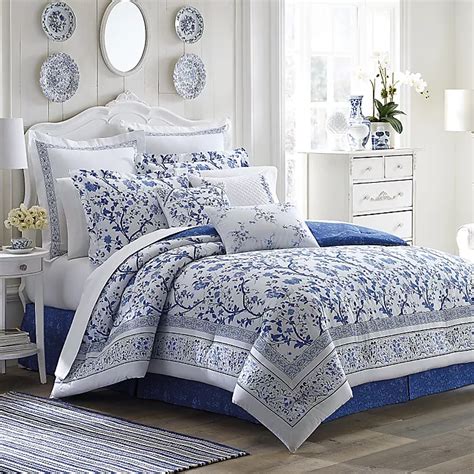 Laura Ashley Charlotte Comforter Set In China Blue Bed Bath And