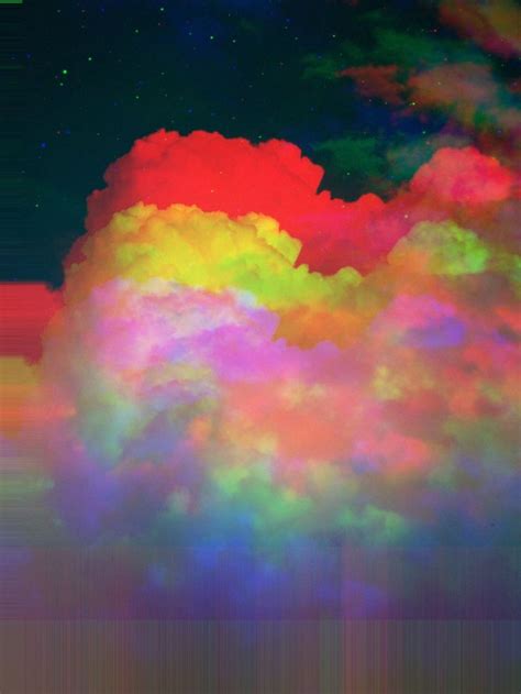 The Sky Is Filled With Colorful Clouds And Stars