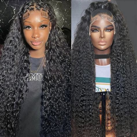 Brazilian Deep Wave X X Lace Front Human Hair Wigs X Lace Closure Wig Pre Plucked
