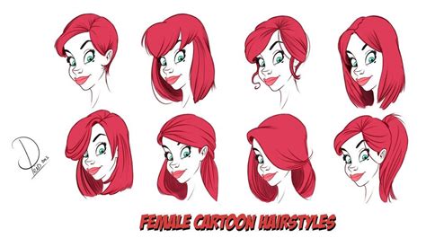 Then, decorate the ties with polka dots by drawing even smaller circles within each figure. How To Draw Cartoon Female Hair by *ToonBoxStudio on ...