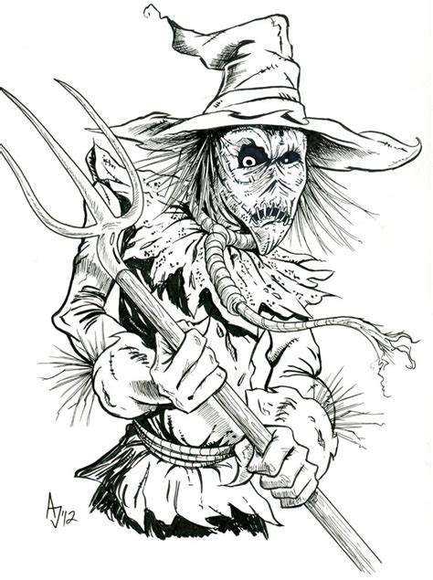 Scary Scarecrow Drawing At Getdrawings Free Download