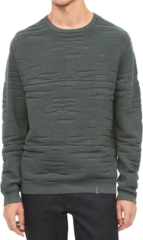 Calvin Klein Mens Textured Crew Neck Pullover Sweater Green L At Amazon