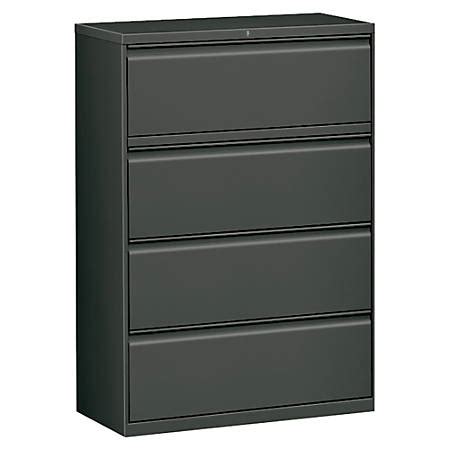 55h x 36w x 21d. WorkPro 36 W 4 Drawer Metal Lateral File Cabinet Charcoal ...