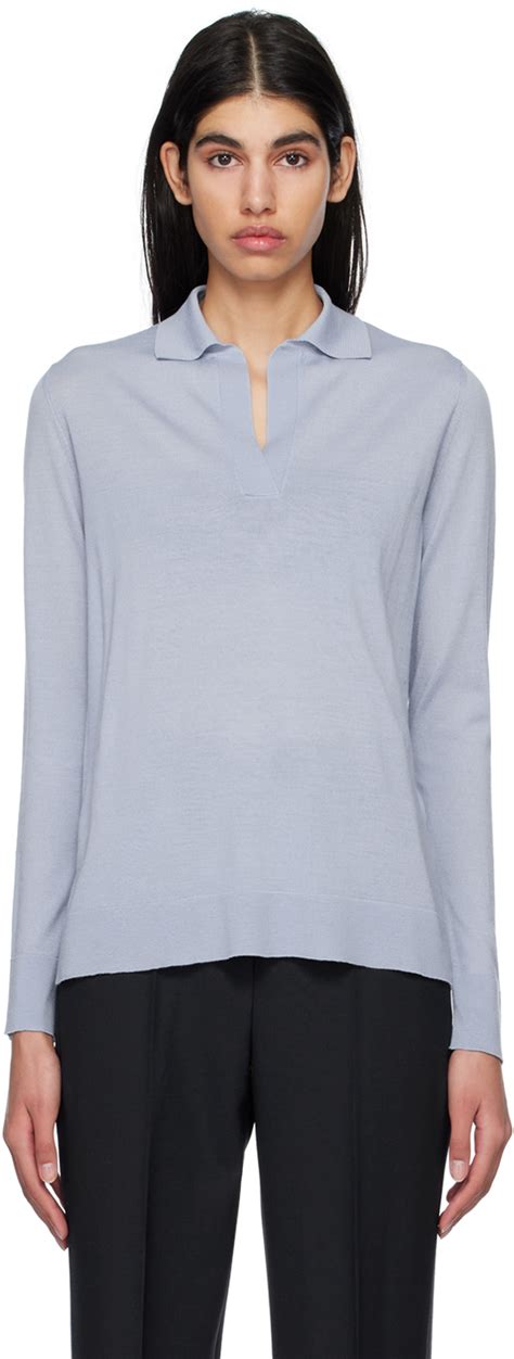 Max Mara Blue Spread Collar Shirt Ssense Canada