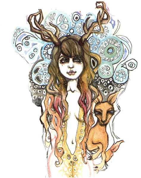 Girl With Antlers Original By Plutonia On Deviantart