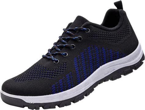 Fitzac Mens Running Sneakers Flying Woven Mesh Lace Up Breathable Soft