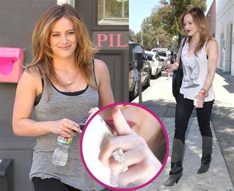 Pictures Of Hilary Duff Wearing Her Wedding Ring Engagement Ring After