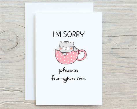 Apology Card Im Sorry Funny Forgiveness Greeting Card For Friends