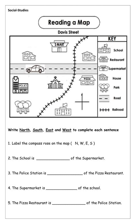 A Worksheet For Reading The Map