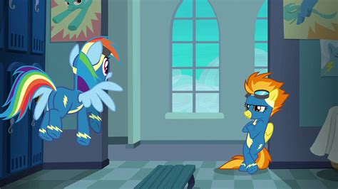 Image Rainbow Dash Flying Up To Spitfire S6e7png My Little Pony