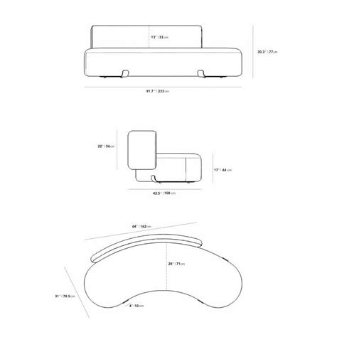 Curved Sofa Dimensions Baci Living Room