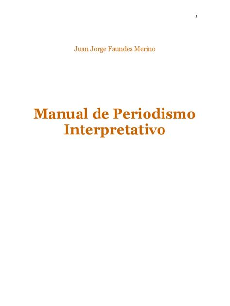 Manual De Periodismo Interpretativo Pdf Razonamiento Inductivo