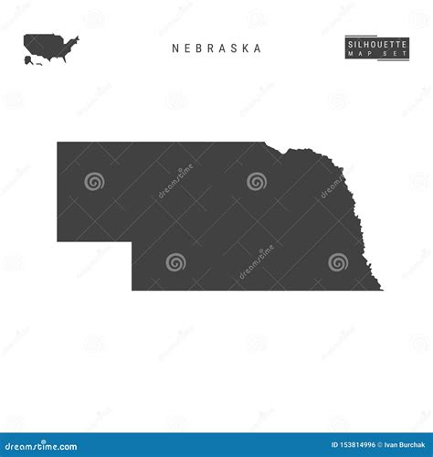 Mapa Do Vetor De Estado De Nebraska Eu Isolado No Fundo Branco Mapa