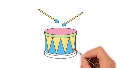 How To Draw A Drum How To Draw Funny Cartoons Drum Drawing Easy