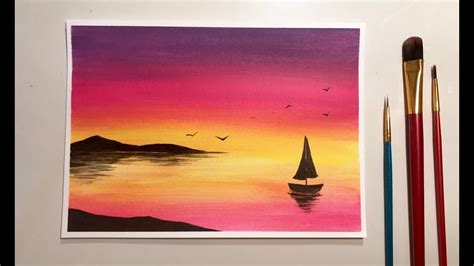 See more ideas about sunset painting, painting, sunset. Simple Acrylic Sunset For Beginners | Sunset painting ...