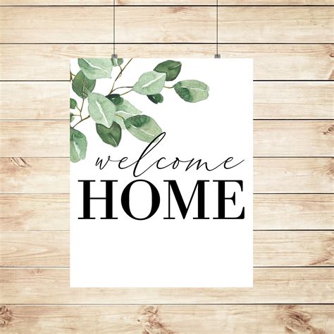 Welcome Home Wall Art Entry Way Sign Black White And Etsy