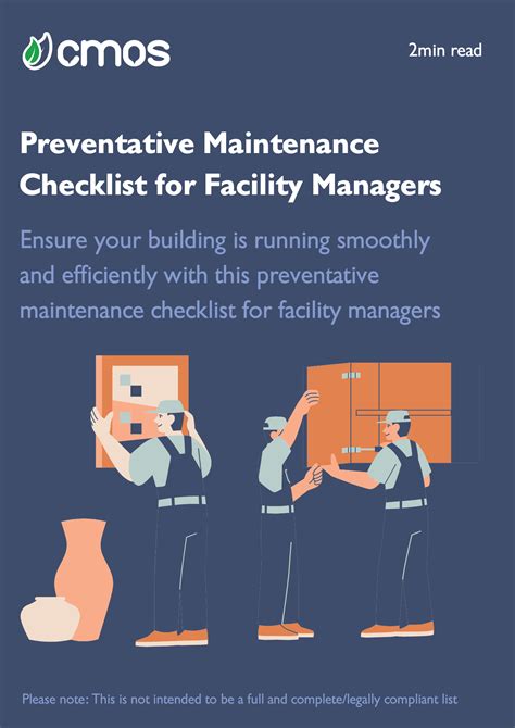 Facility Managers Preventative Maintenance Checklist Cmos