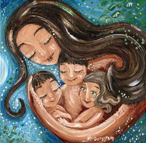 Nothing Else Matters Mother With 3 Kids Print By Katie M Berggren