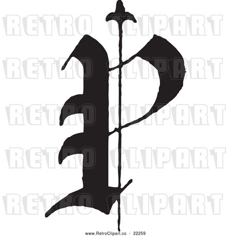 Vector Clip Art Of Retro Old English Abc Letter P By Bestvector 22259