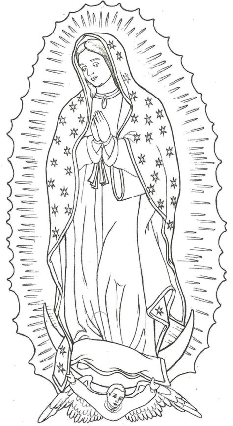 Dibujos de la Virgen de Guadalupe 12 de diciembre Colorear imágenes