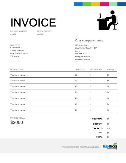 Self Employed Invoice Template Get Free Templates Freshbooks
