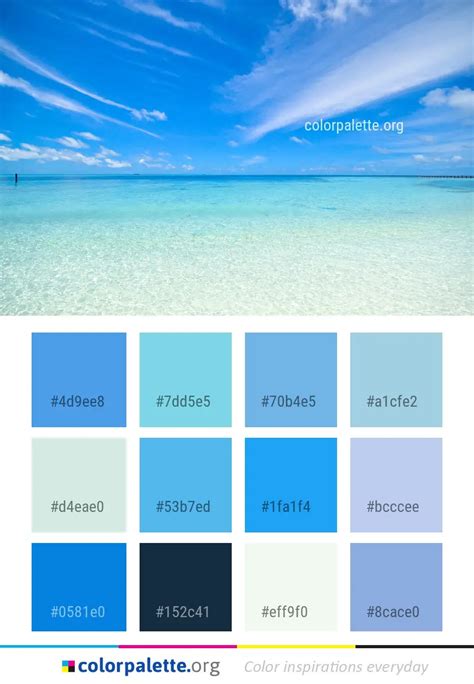 Sky Sea Blue Color Palette