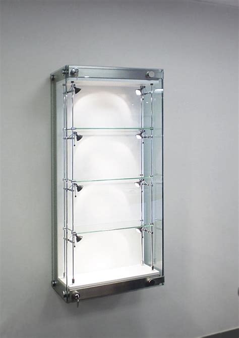 Wall Mounted Glass Display Case With Lights Wall Design Ideas