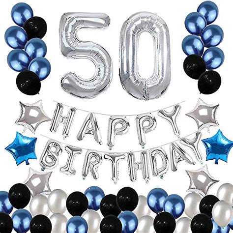 Partygo 50th Birthday Decorations For Men Happy Balloons Banner With