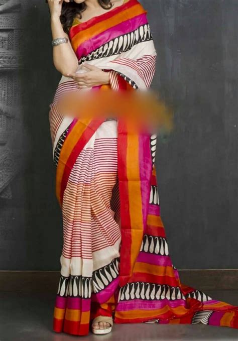 murshidabad pure silk saree with blouse piece etsy