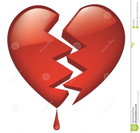 Heart Broken Glassy With Blood Droplet Stock Photography