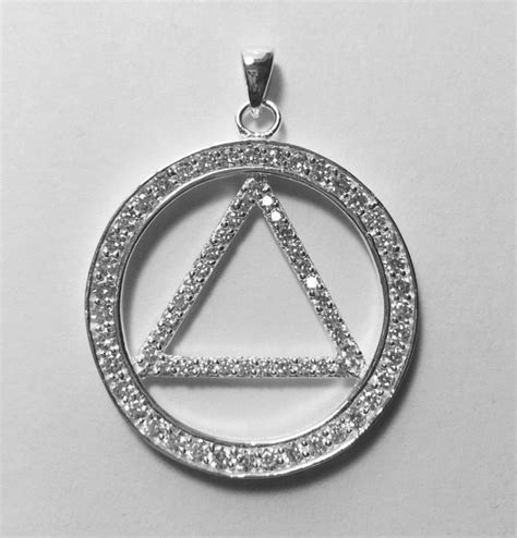 Alcoholics Anonymous Sterling Silver Aa Symbol Pendant Large Etsy