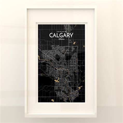 Calgary City Map Art Print Wall Decor