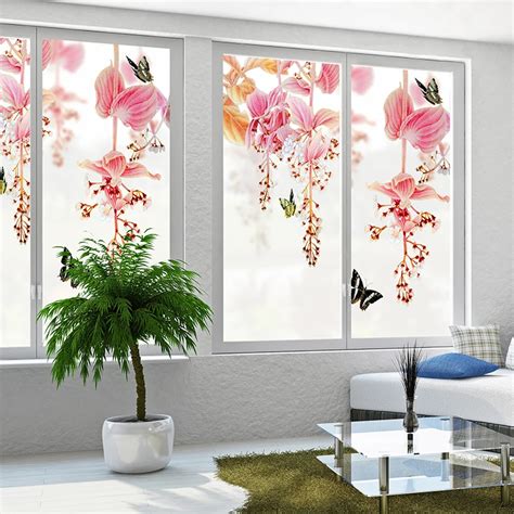 Window Treatments And Hardware 3d Static Cling Frosted Floral Stained